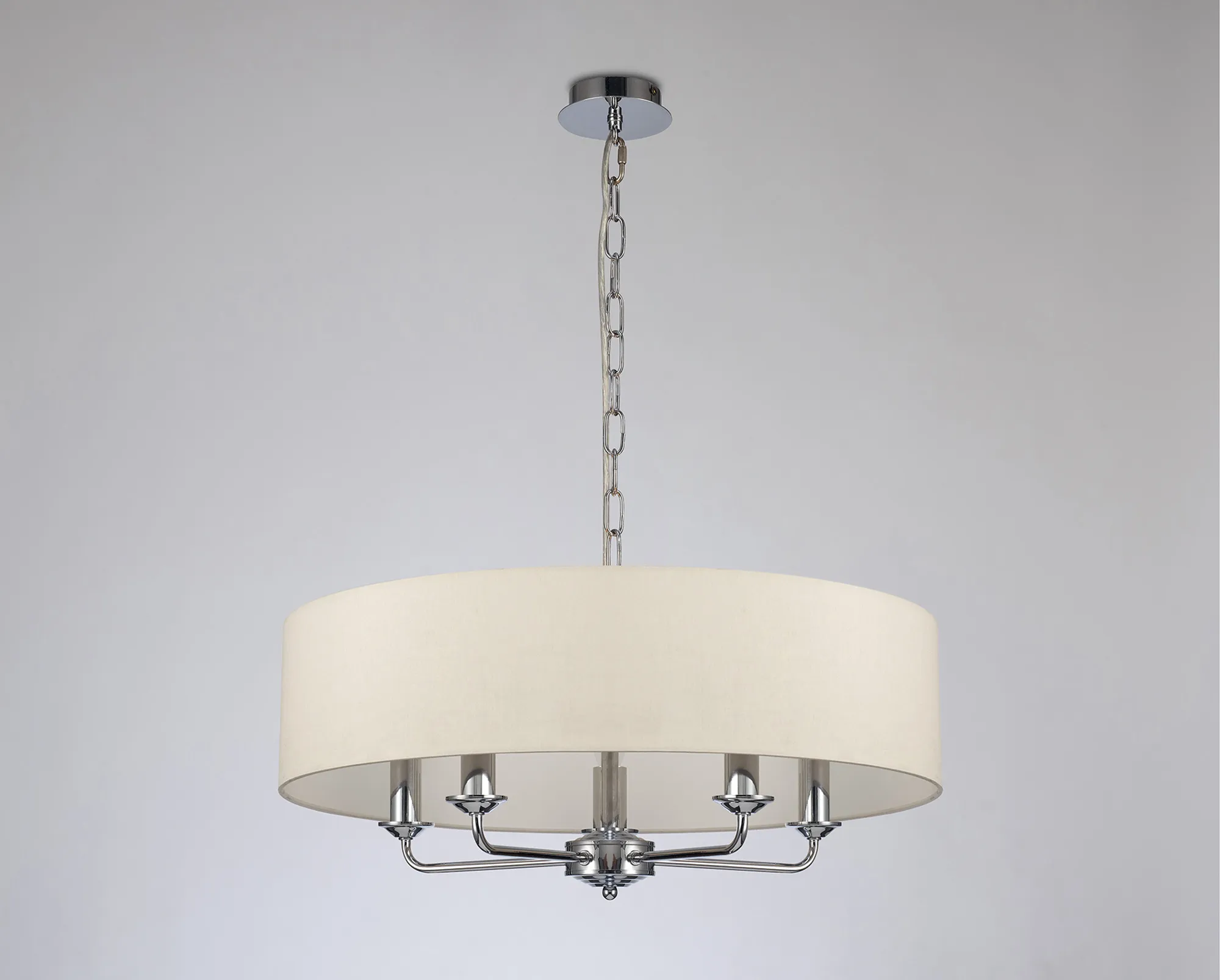 Banyan 60cm 5 Light Pendant Polished Chrome; Ivory Pearl DK0011  Deco Banyan CH IV